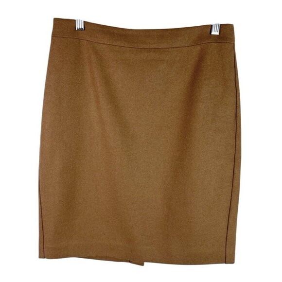 J.Crew Women's 6 The Pencil Skirt Camel Tan Wool Bld 21 in. EUC - Picture 1 of 10